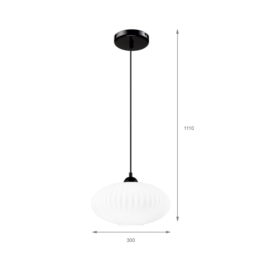 Hängeleuchte HARMA 1xE27/15W/230V d 30 cm weiß/schwarz