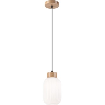 Hängeleuchte HARMONY 1xE27/15W/230V d 14 cm weiß/Eiche
