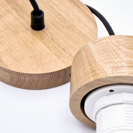 Hängeleuchte HARMONY 1xE27/15W/230V d 14 cm weiß/Eiche