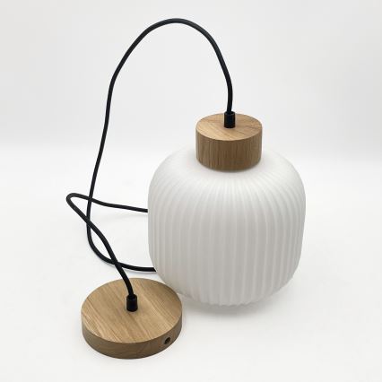 Hängeleuchte HARMONY 1xE27/15W/230V d 20 cm weiß/Eiche