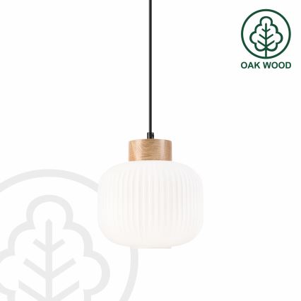 Hängeleuchte HARMONY 1xE27/15W/230V d 20 cm weiß/Eiche
