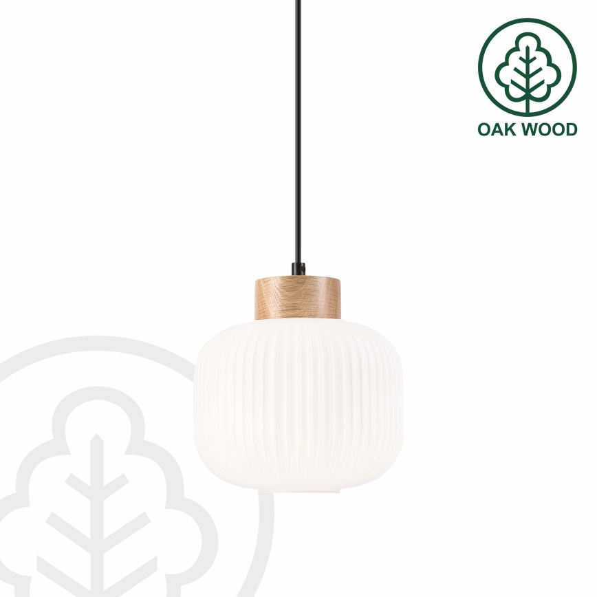 Hängeleuchte HARMONY 1xE27/15W/230V d 20 cm weiß/Eiche