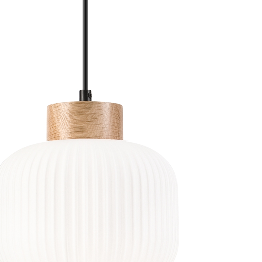 Hängeleuchte HARMONY 1xE27/15W/230V d 20 cm weiß/Eiche