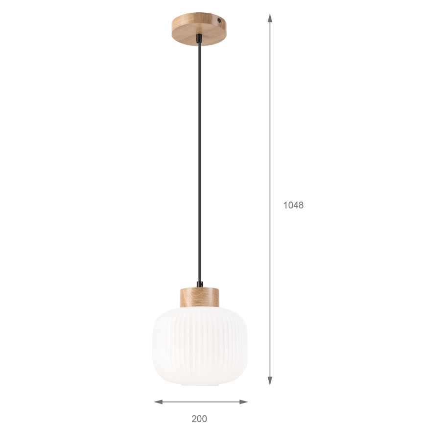 Hängeleuchte HARMONY 1xE27/15W/230V d 20 cm weiß/Eiche