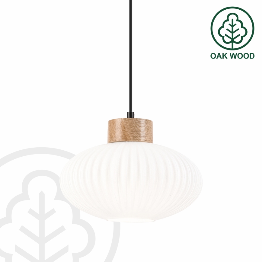Hängeleuchte HARMONY 1xE27/15W/230V d 25 cm weiß/Eiche