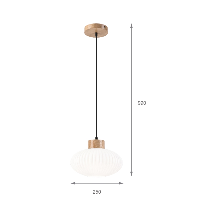 Hängeleuchte HARMONY 1xE27/15W/230V d 25 cm weiß/Eiche