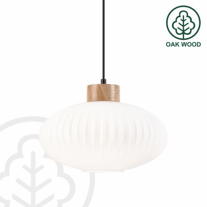 Hängeleuchte HARMONY 1xE27/15W/230V d 30 cm weiß/Eiche
