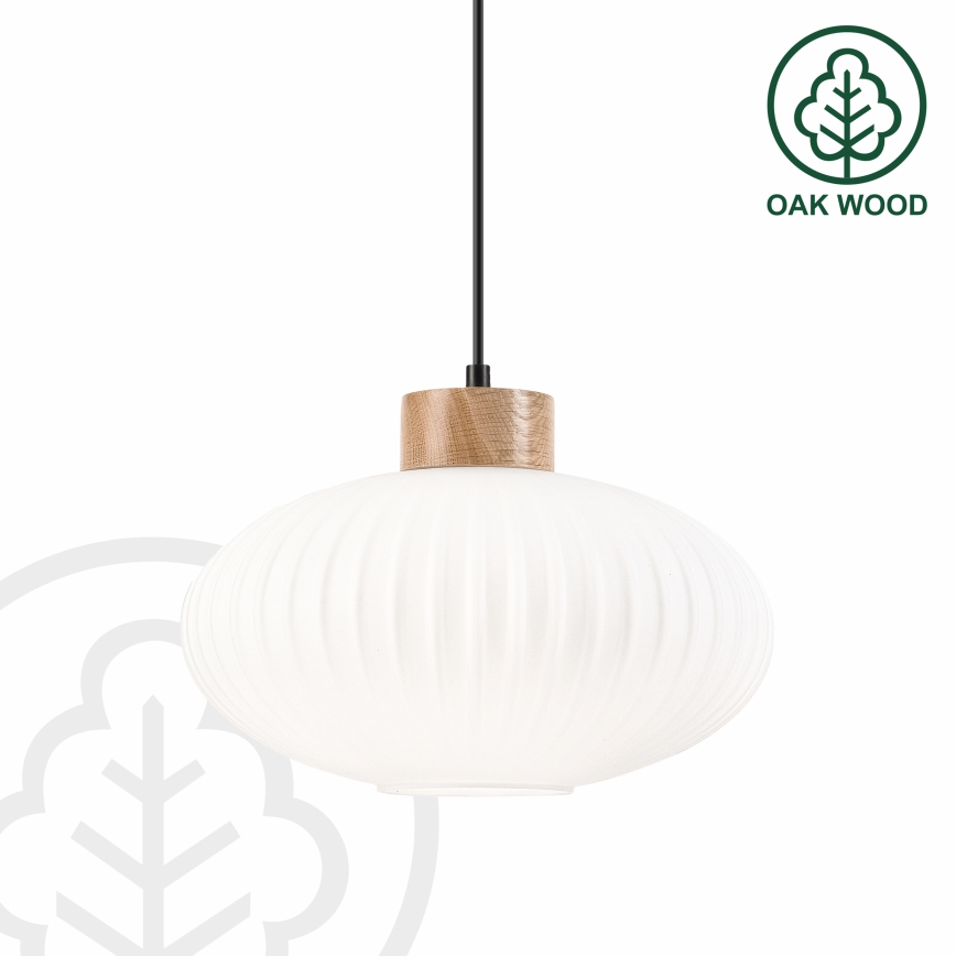 Hängeleuchte HARMONY 1xE27/15W/230V d 30 cm weiß/Eiche
