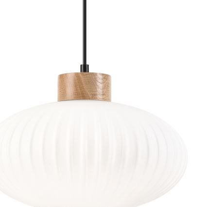 Hängeleuchte HARMONY 1xE27/15W/230V d 30 cm weiß/Eiche
