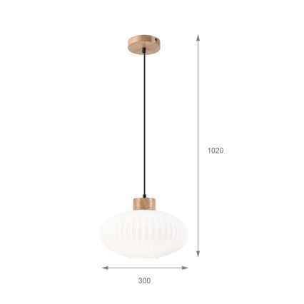Hängeleuchte HARMONY 1xE27/15W/230V d 30 cm weiß/Eiche