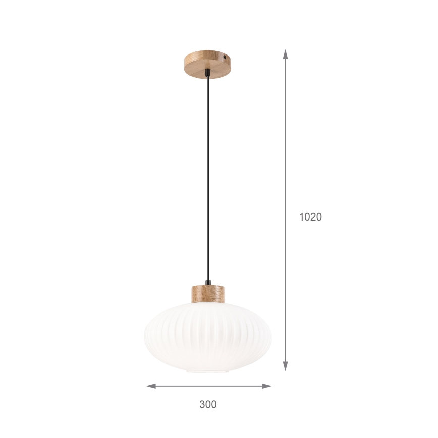 Hängeleuchte HARMONY 1xE27/15W/230V d 30 cm weiß/Eiche