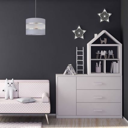 Hängeleuchte HELEN 1xE27/15W/230V Durchschn. 20 cm grau/silber