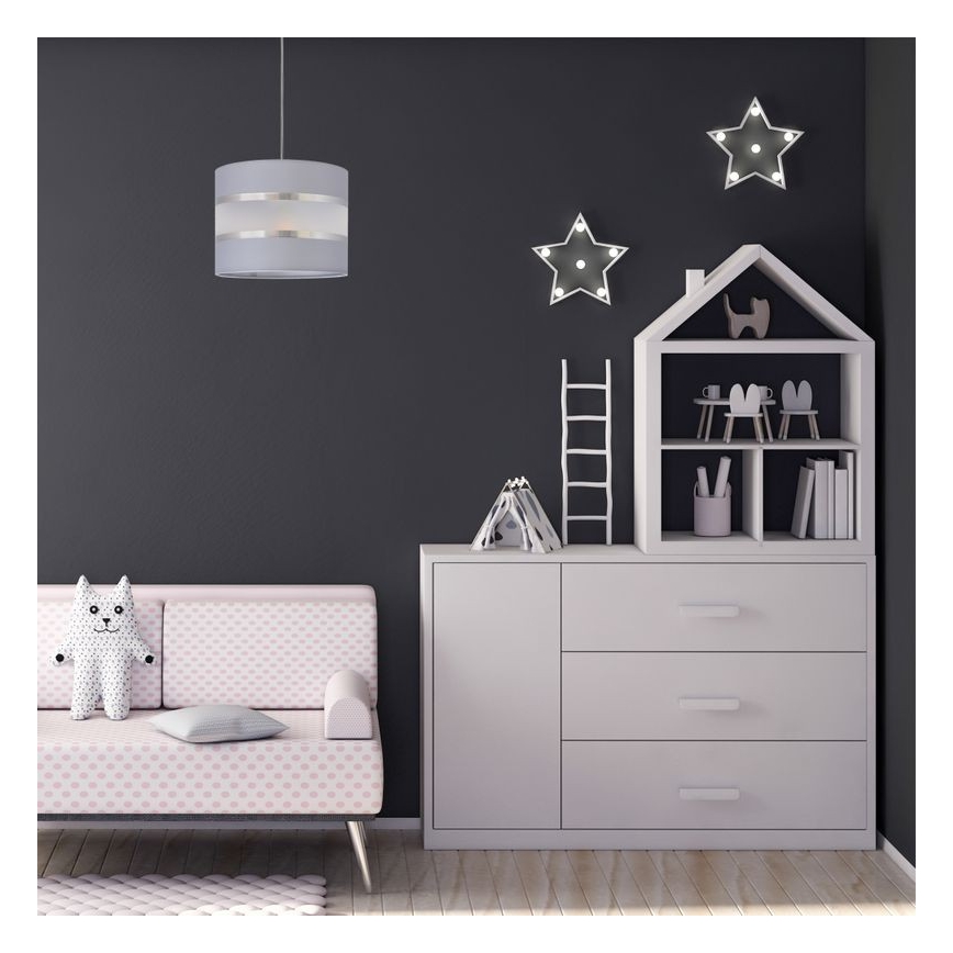 Hängeleuchte HELEN 1xE27/15W/230V Durchschn. 20 cm grau/silber