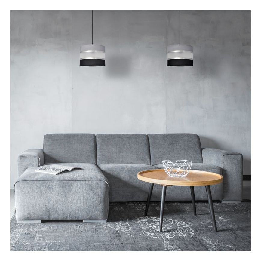 Hängeleuchte HELEN 1xE27/15W/230V Durchschn. 20 cm schwarz/grau/silber