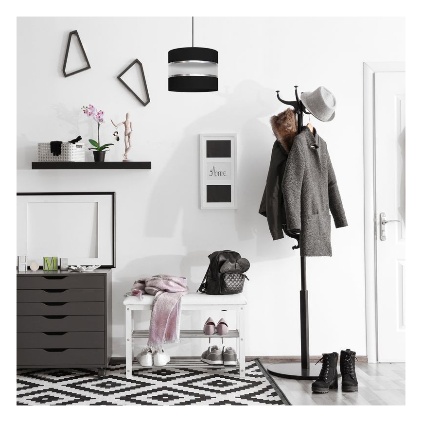 Hängeleuchte HELEN 1xE27/15W/230V Durchschn. 20 cm schwarz/silber