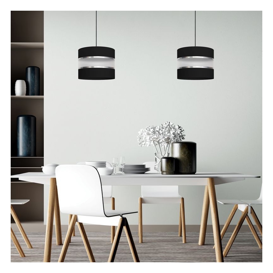 Hängeleuchte HELEN 1xE27/15W/230V Durchschn. 20 cm schwarz/silber