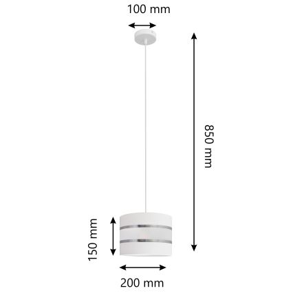 Hängeleuchte HELEN 1xE27/15W/230V Durchschn. 20 cm weiß