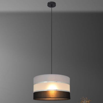 Hängeleuchte HELEN 1xE27/15W/230V Durchschn. 35 cm schwarz/grau/silber