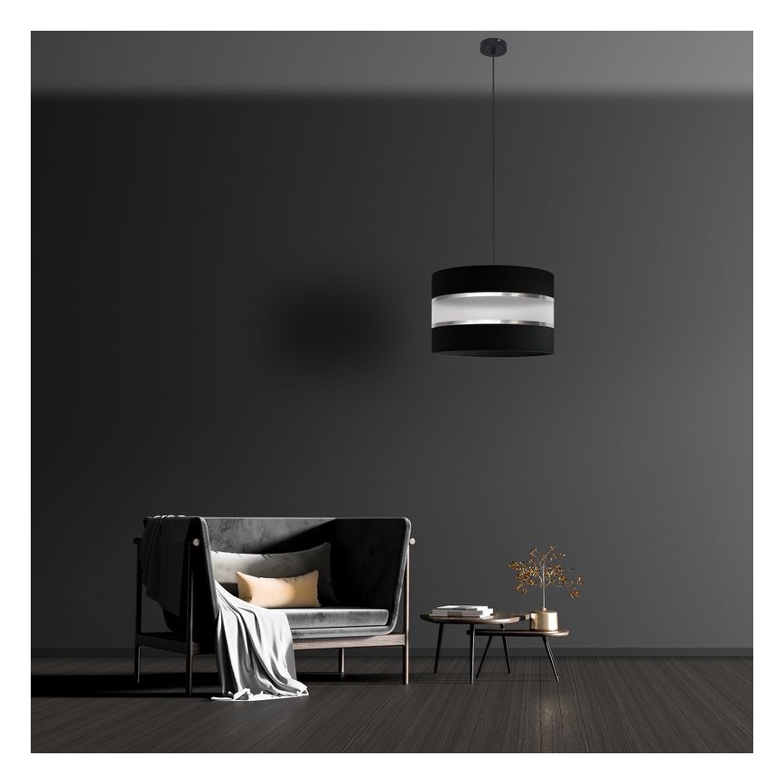 Hängeleuchte HELEN 1xE27/15W/230V Durchschn. 35 cm schwarz/silber