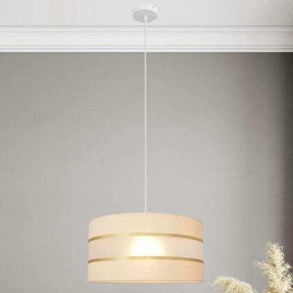 Hängeleuchte HELEN 1xE27/15W/230V Durchschn. 40 cm Cremefarbe/gold