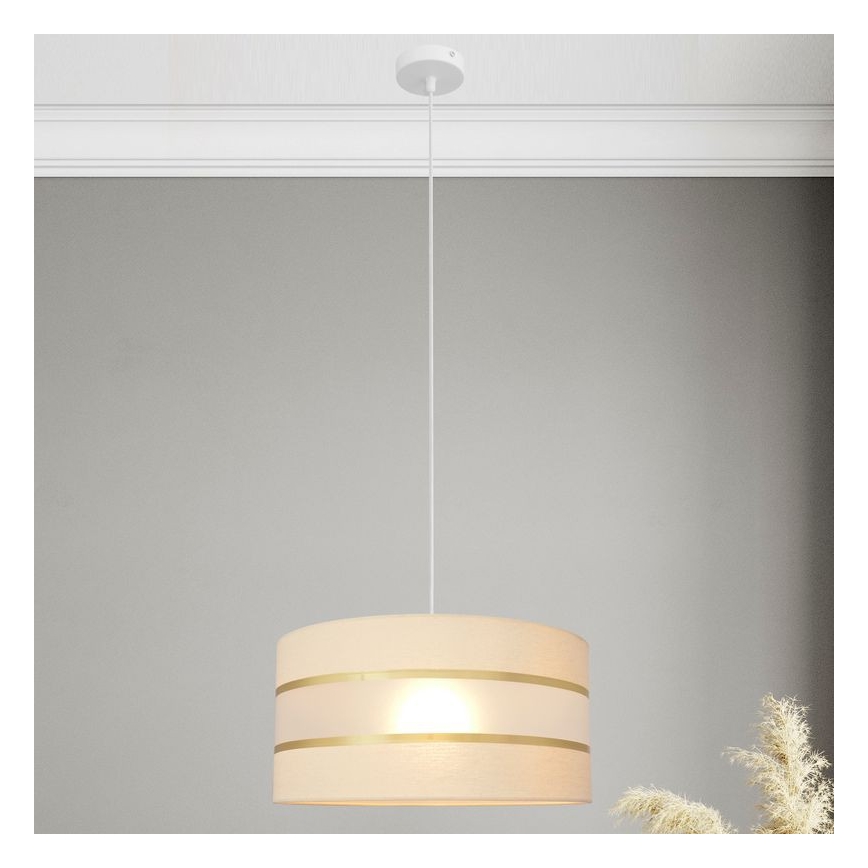 Hängeleuchte HELEN 1xE27/15W/230V Durchschn. 40 cm Cremefarbe/gold