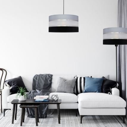 Hängeleuchte HELEN 1xE27/15W/230V Durchschn. 40 cm schwarz/grau/silber