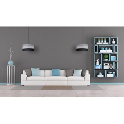 Hängeleuchte HELEN 1xE27/15W/230V Durchschn. 40 cm schwarz/grau/silber