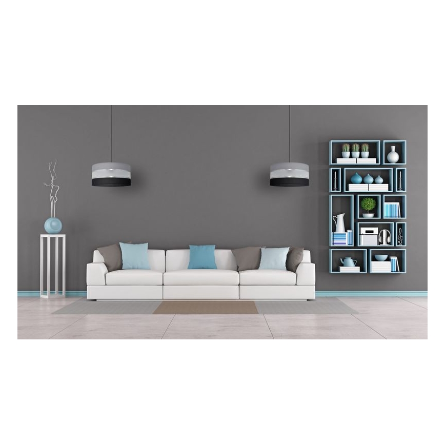 Hängeleuchte HELEN 1xE27/15W/230V Durchschn. 40 cm schwarz/grau/silber
