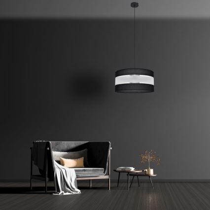 Hängeleuchte HELEN 1xE27/15W/230V Durchschn. 40 cm schwarz/silber