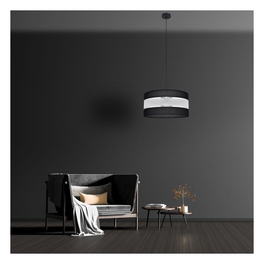 Hängeleuchte HELEN 1xE27/15W/230V Durchschn. 40 cm schwarz/silber