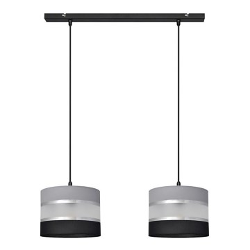 Hängeleuchte HELEN 2xE27/15W/230V schwarz/grau/silber