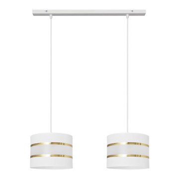 Hängeleuchte HELEN 2xE27/15W/230V weiß/gold