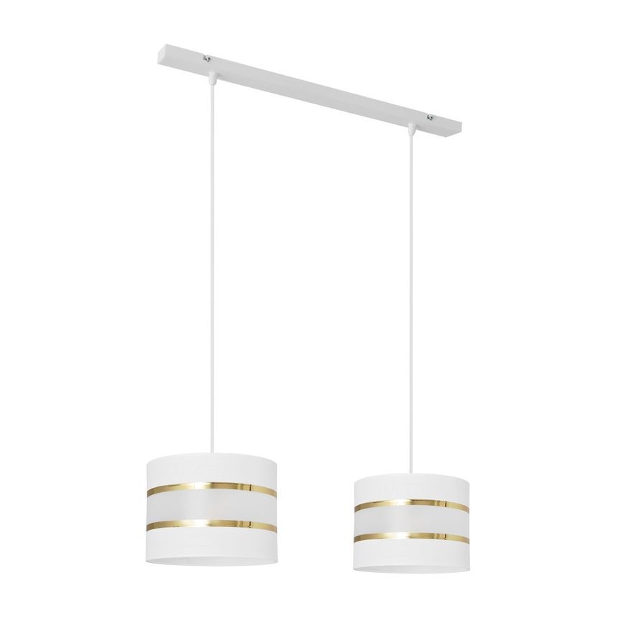 Hängeleuchte HELEN 2xE27/15W/230V weiß/gold