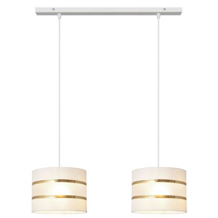 Hängeleuchte HELEN 2xE27/15W/230V weiß/gold