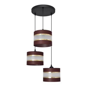 Hängeleuchte HELEN 3xE27/15W/230V braun/schwarz/gold