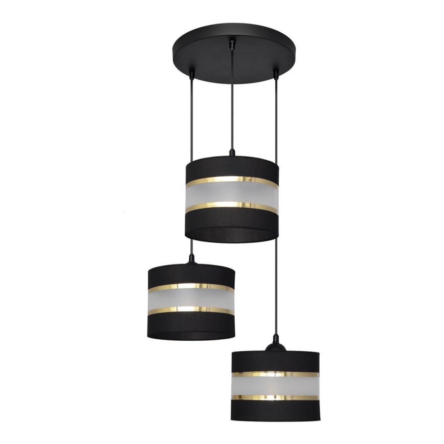 Hängeleuchte HELEN 3xE27/15W/230V schwarz/gold