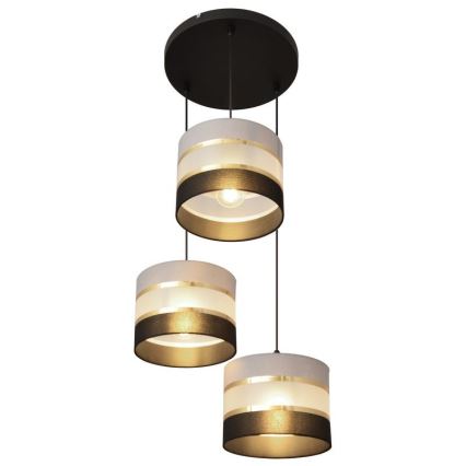 Hängeleuchte HELEN 3xE27/15W/230V schwarz/grau/gold