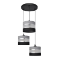 Hängeleuchte HELEN 3xE27/15W/230V schwarz/grau/silber