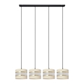 Hängeleuchte HELEN 4xE27/15W/230V Cremefarbe/schwarz/gold