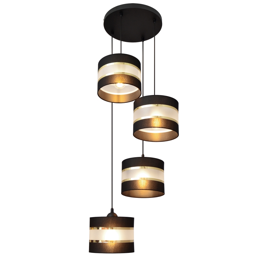 Hängeleuchte HELEN 4xE27/15W/230V schwarz/gold