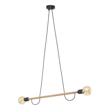 Hängeleuchte HELIX an Kabel 2xE27/15W/230V schwarz/Kiefer