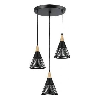 Hängeleuchte HIRA 3xE27/60W/230V d 40 cm schwarz