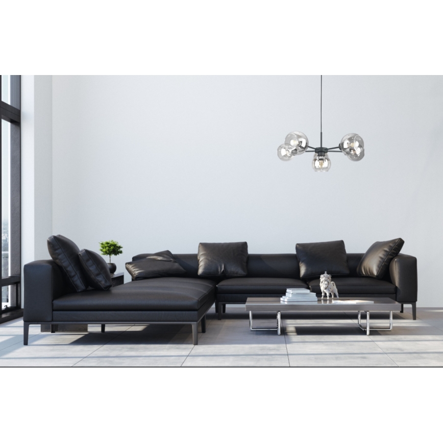 Hängeleuchte KALIOPE 6xE27/60W/230V schwarz/klar