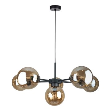 Hängeleuchte KALIOPE II 6xE14/50W/230V schwarz/rauchig beige