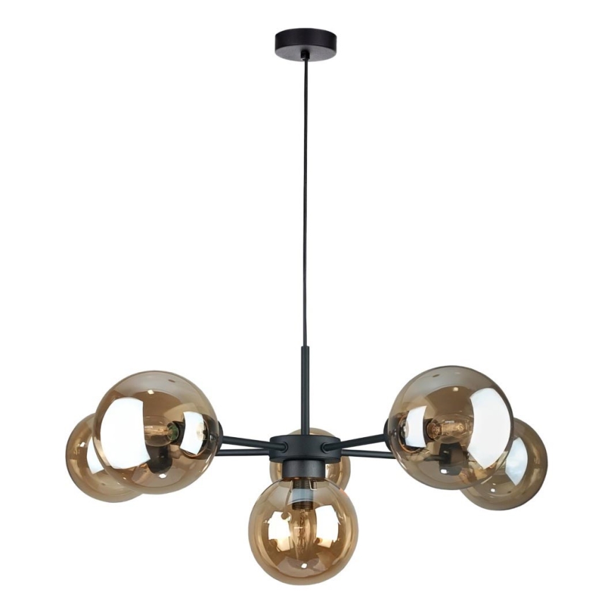 Hängeleuchte KALIOPE II 6xE14/50W/230V schwarz/rauchig beige