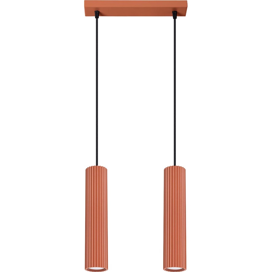Hängeleuchte KARBON 2xGU10/10W/230V rot