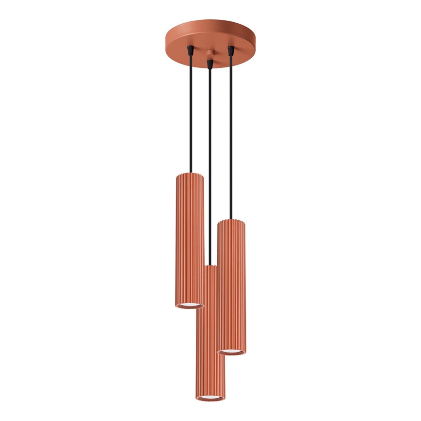 Hängeleuchte KARBON 3xGU10/10W/230V rot