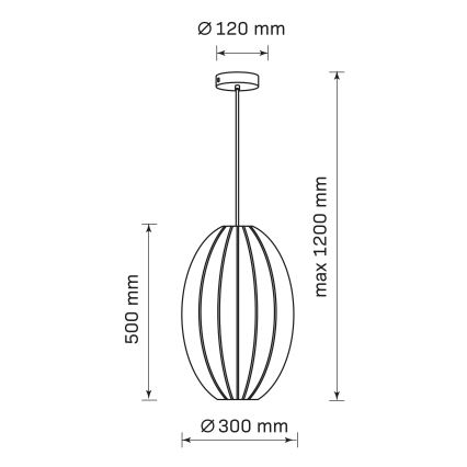 Hängeleuchte KAREI 1xE27/20W/230V d 30 cm schwarz