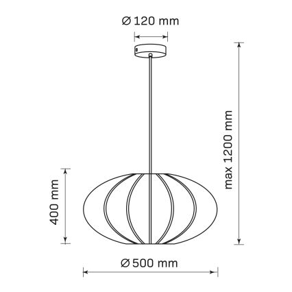 Hängeleuchte KINU 1xE27/20W/230V d 50 cm weiß