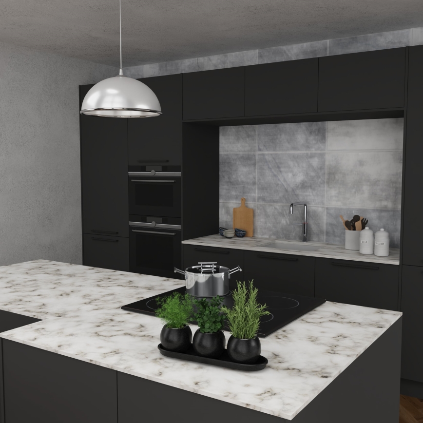Hängeleuchte KITCHEN 1xE27/15W/230V weiß/glänzendes Chrom